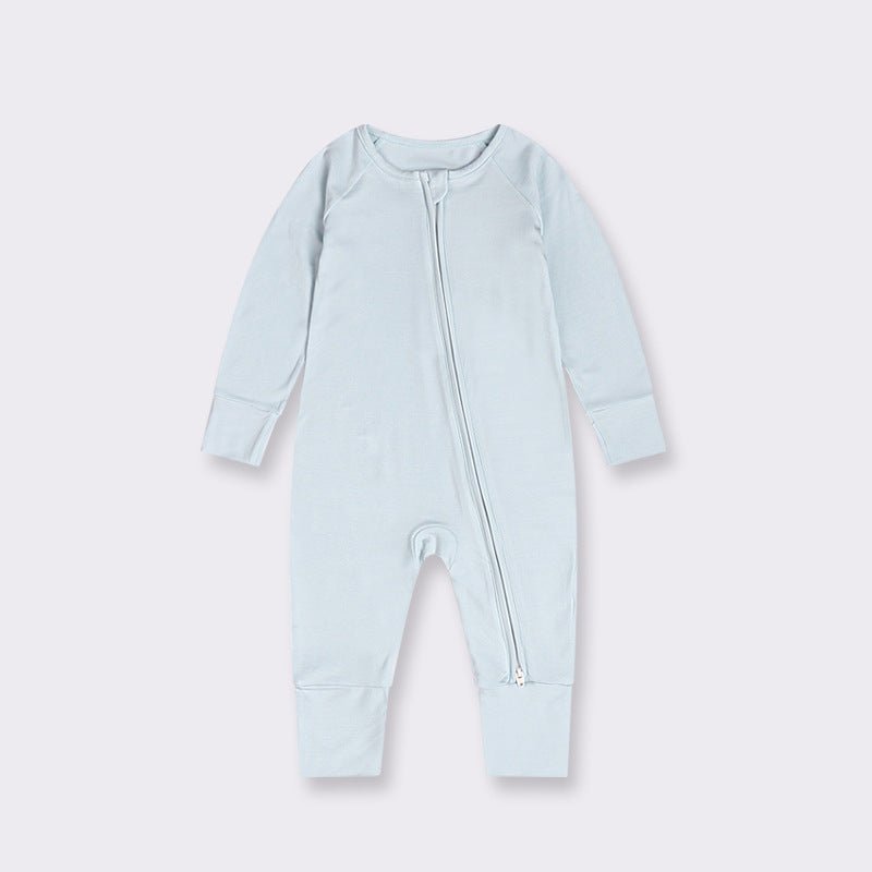 Bamboo Fiber Baby Jumpsuit Baby Zipper Pajamas - TinyToes Baby Boutique