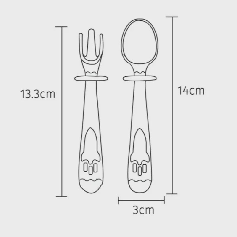 Children's fork spoon Baby training flexible spoon baby silicone food spoon tableware supplies - TinyToes Baby Boutique